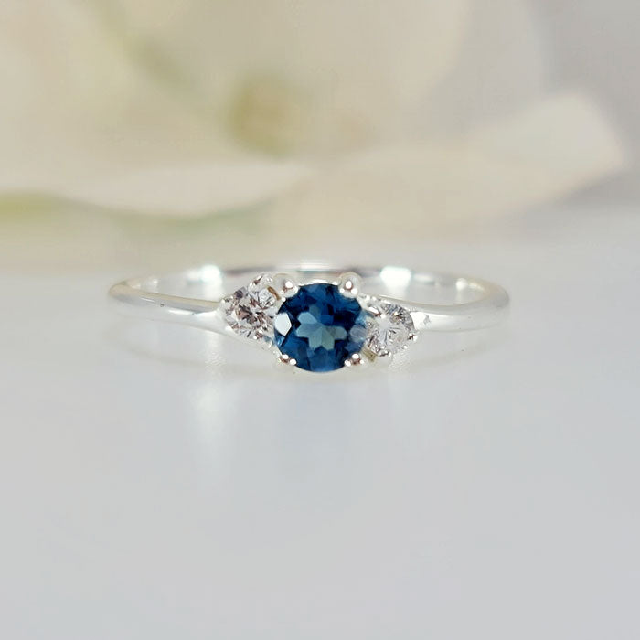 Skyline Ring - Topaz in original and authentic Blue Topaz for birthstone, party wear, and casual wear. lightweight, delicate, dainty designer jewelry