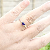 Ethereal Blue Ring in real natural original Blue Sapphire in 925 silver for birthstone