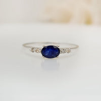 Ethereal Blue Ring in real natural original Blue Sapphire in 925 silver for birthstone, party, or casual wear. light weight, delicate, dainty designer jewellery