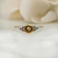 Celestial Spark Ring in real natural original Citrine in 925 silver for birthstone, party, or casual wear. light weight, delicate, dainty designer jewellery

