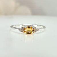 Amber Amber Delight Ring in real natural original citrine in 925 silver for birthstone, party, or casual wear. lightweight, delicate, dainty designer jewelry