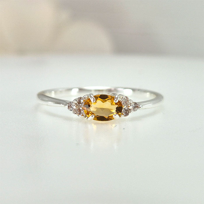 Amber Amber Delight Ring in real natural original citrine in 925 silver for birthstone, party, or casual wear. lightweight, delicate, dainty designer jewelry