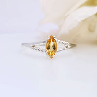 Citrus Dream Ring in real natural original citrine in 925 silver for birthstone, party, or casual wear. light weight, delicate, dainty designer jewellery
