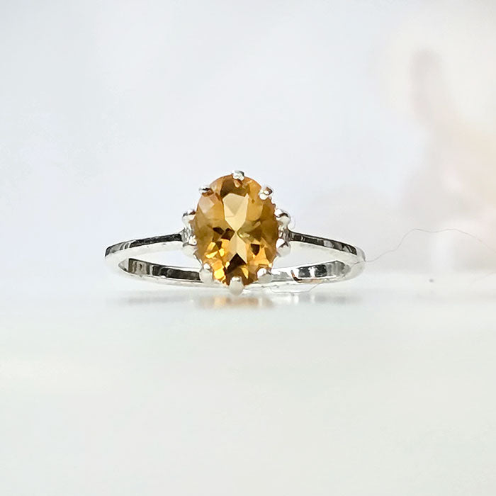 Citrine Majesty Ring  in real natural original citrine  in 925 silver in prong design for birthstone, party, or casual wear. light weight, delicate, dainty designer jewellery

