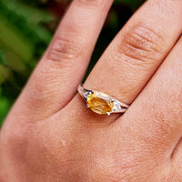 Bold Brilliance Ring in real natural original Citrine in 925 silver for birthstone
