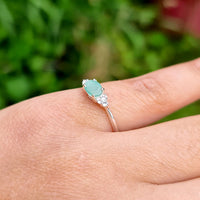 Green Oasis Ring in real natural original Emerald in 925 silver for birthstone