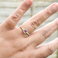 Amethyst Aurora Ring in real natural original Amethyst in 925 silver for birthstone