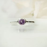 Amethyst Aurora Ring in real natural original Amethyst in 925 silver for birthstone, party, or casual wear. light weight, delicate, dainty designer jewellery