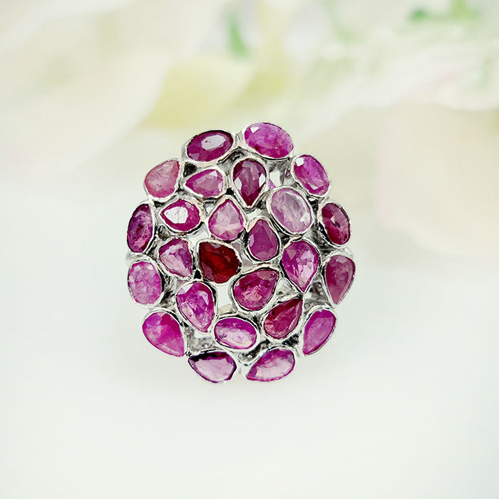 Grand Ruby Ring in original Ruby for birthstone, party, and casual wear. lightweight, delicate, dainty designer jewelry.