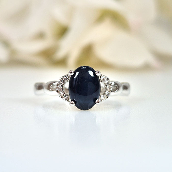  Classic Elegance Ring in original and authentic Blue Sapphire in 925 silver for birthstone, party, or casual wear. lightweight, delicate, dainty designer jewelry.