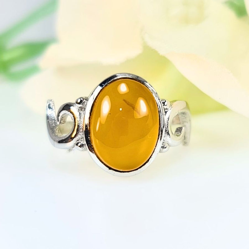 Akeek Women Ring UK Manchester 925 Sterling Silver Yellow protection positivity birthstone May Real Akeek Gem Yemen Authentic