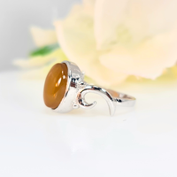 Akeek Women Ring UK Manchester 925 Sterling Silver Yellow protection positivity birthstone May Real Akeek Gem Yemen Authentic