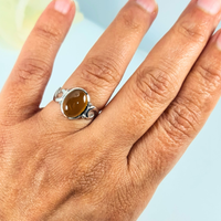 Akeek Women Ring UK Manchester 925 Sterling Silver Yellow protection positivity birthstone May Real Akeek Gem Yemen Authentic