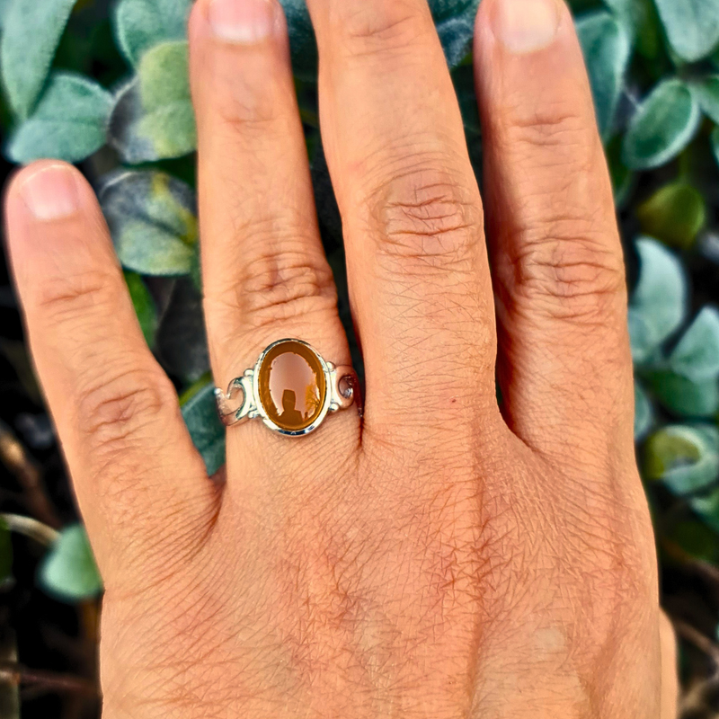 Akeek Women Ring UK Manchester 925 Sterling Silver Yellow protection positivity birthstone May Real Akeek Gem Yemen Authentic