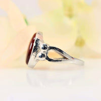 Akeek Women Ring UK Manchester 925 Sterling Silver Brown protection positivity birthstone May Real Akeek Gem Yemen Authentic