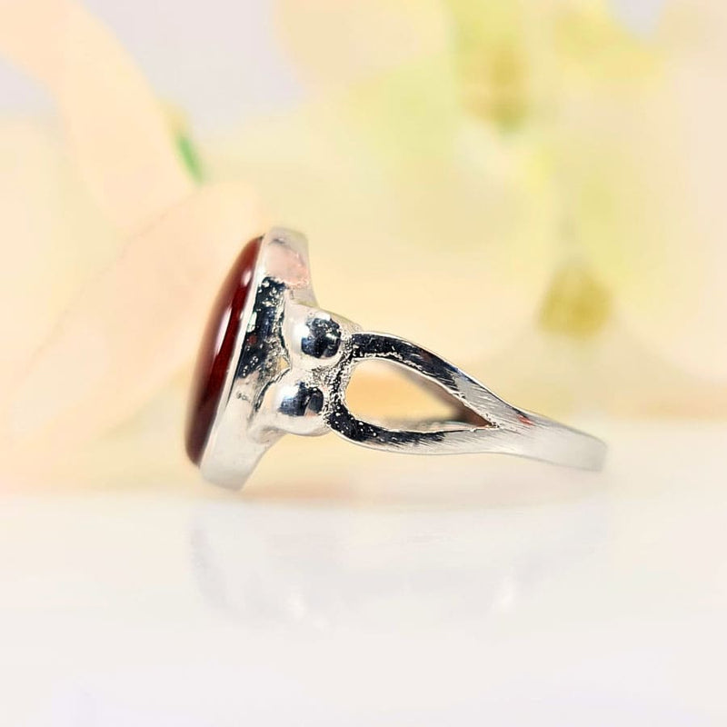 Akeek Women Ring UK Manchester 925 Sterling Silver Brown protection positivity birthstone May Real Akeek Gem Yemen Authentic