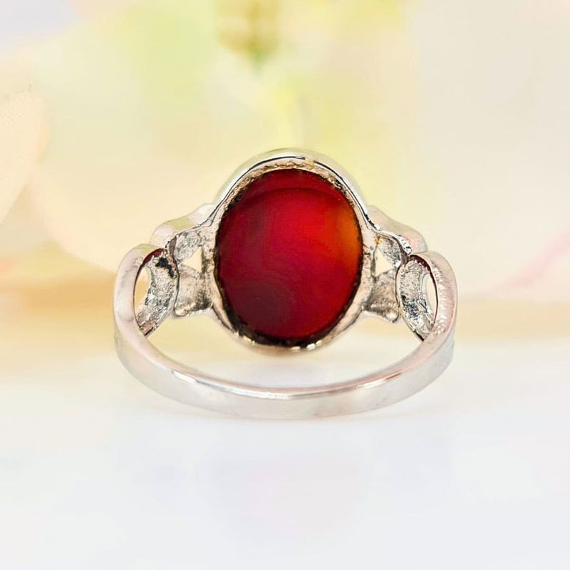 Akeek Women Ring UK Manchester 925 Sterling Silver Brown Gem Yemen Authentic