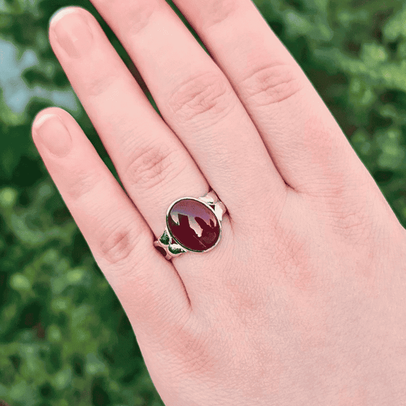 Akeek Women Ring UK Manchester 925 Sterling Silver Brown Yemen Authentic