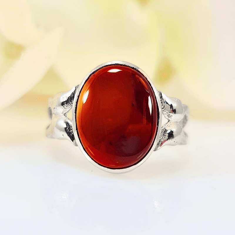 Akeek Women Ring UK Manchester 925 Sterling Silver Brown protection positivity birthstone May Real Akeek Gem Yemen Authentic