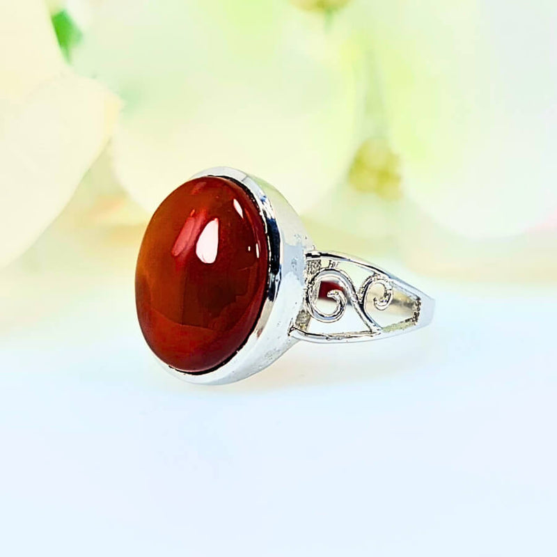 Akeek Women Ring UK Manchester 925 Sterling Silver Brown protection positivity birthstone May Real Akeek Gem Yemen Authentic Malika