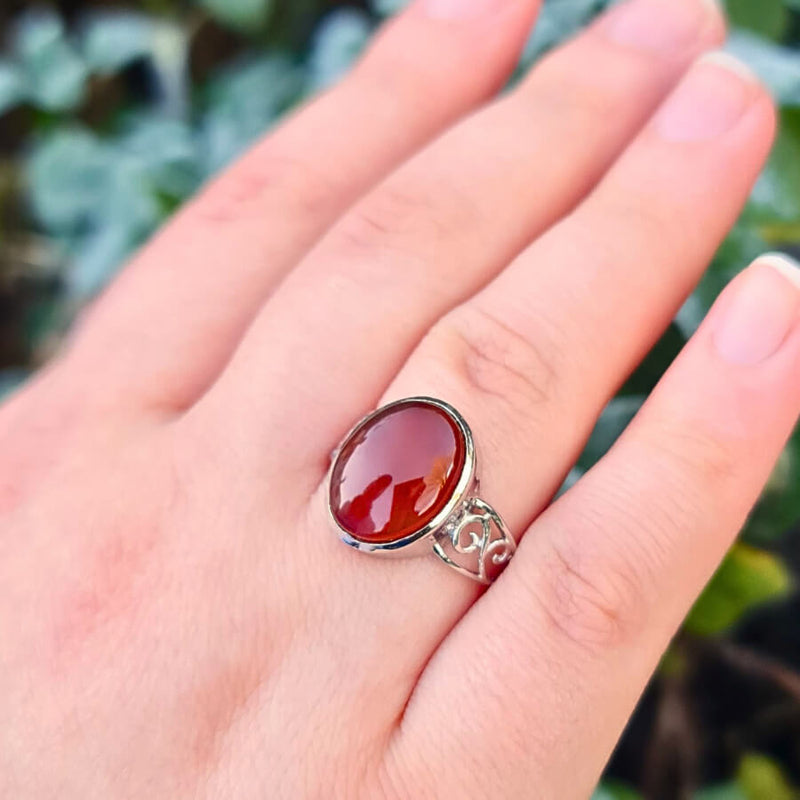 Akeek Women Ring UK Manchester 925 Sterling Silver Brown protection positivity birthstone May Real Akeek Gem Yemen Authentic Malika