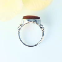 Top view of Brown Akeek Women Ring crafted in 925 Sterling Silver