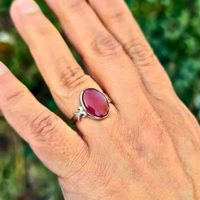 Akeek Women Ring UK Manchester 925 Sterling Silver Brown protection positivity birthstone May Real Akeek Gem Yemen Authentic