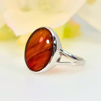 Akeek Women Ring UK Manchester 925 Sterling Silver Brown protection positivity birthstone May Yemen Authentic Real Gem