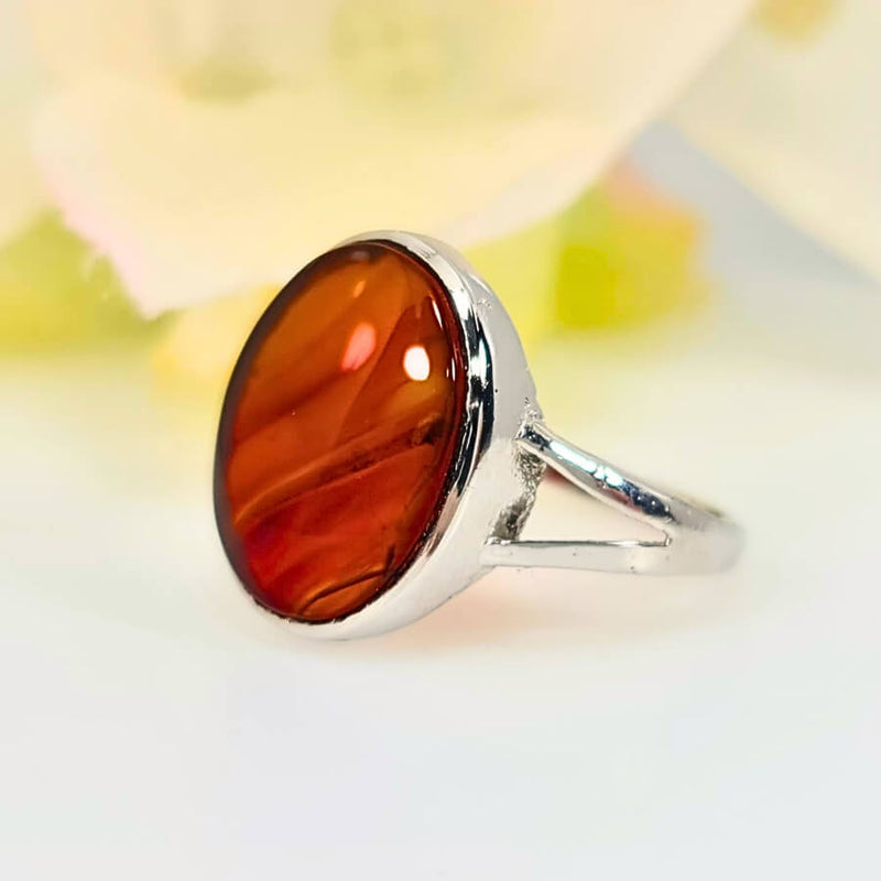 Akeek Women Ring UK Manchester 925 Sterling Silver Brown protection positivity birthstone May Yemen Authentic Real Gem