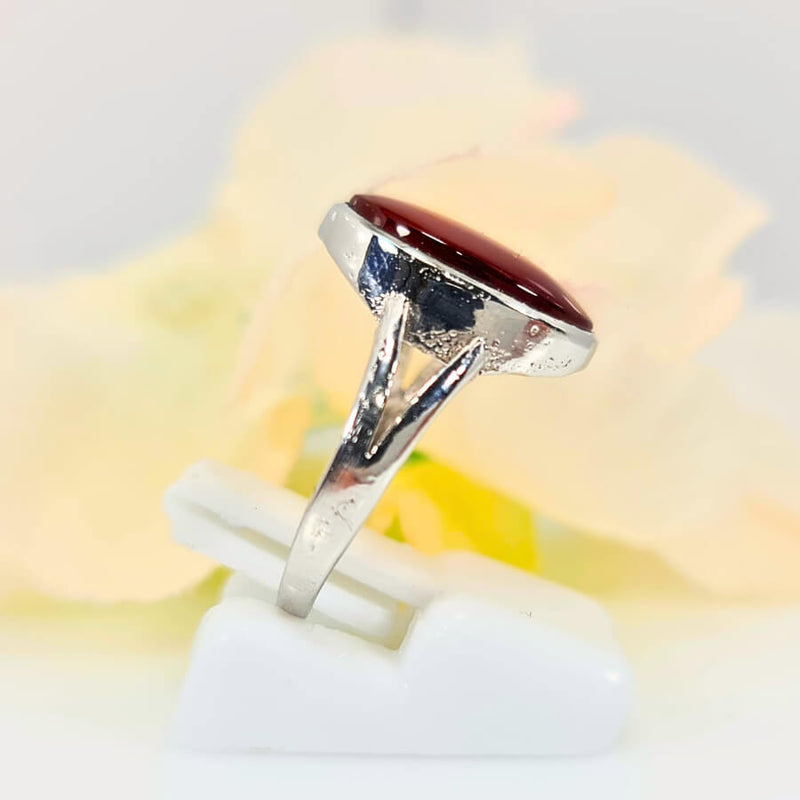 Akeek Women Ring UK Manchester 925 Sterling Silver Brown protection positivity birthstone May Yemen Authentic Real Gem