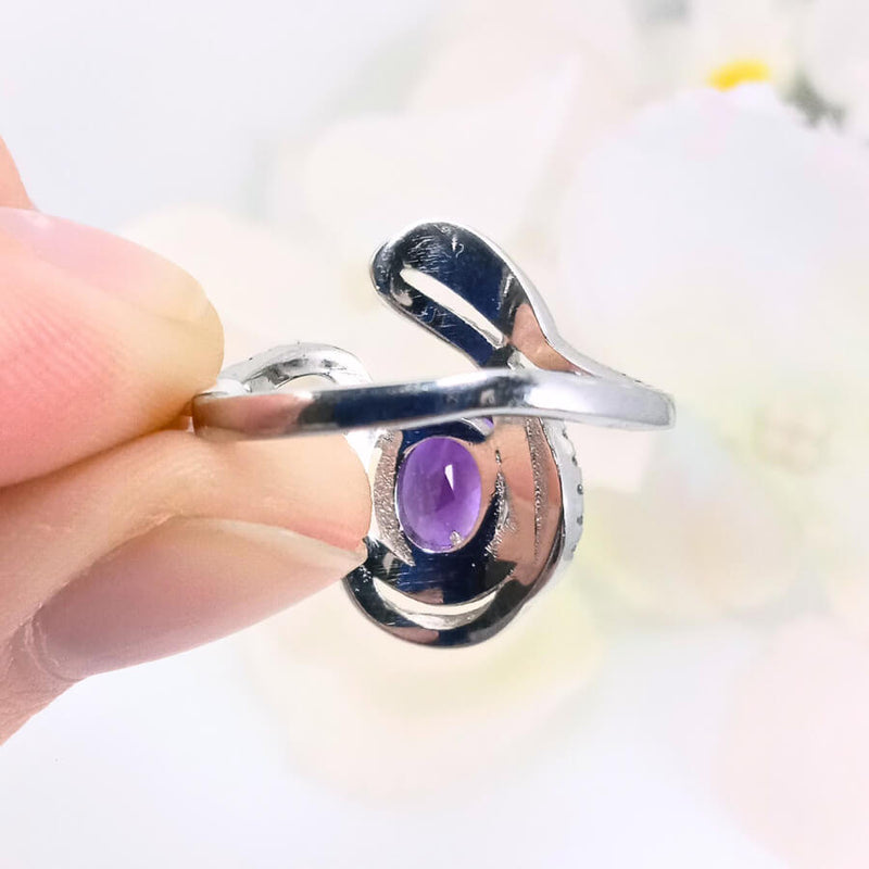 Perspective angle of the Authentic 925 sterling silver emerald ring for women