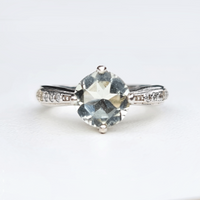 A Round Green Amethyst ring in 925 silver is readily available at Nafisa Designs. UK Manchester, World-Wide Shipping!