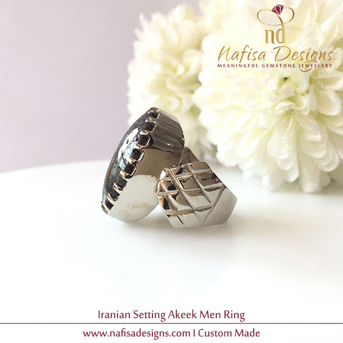 Iranian Setting Akeek Men Ring