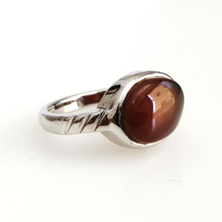 Horizontal Brown Akeek Men Ring (Bespoke)