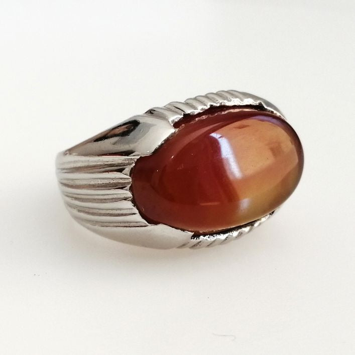 Persian Horizontal Akeek Men Ring (Bespoke)