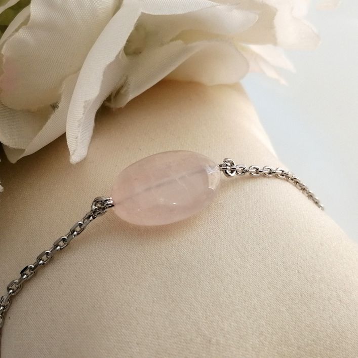 Vibrant Bracelet- Rose Quartz in high quality silver ready available at Nafisa Designs