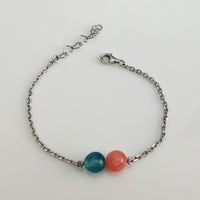 Vibrant Bracelet- Rhodochrosite & Blue Onyx