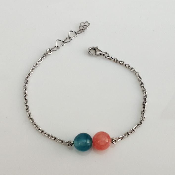 Vibrant Bracelet- Rhodochrosite & Blue Onyx