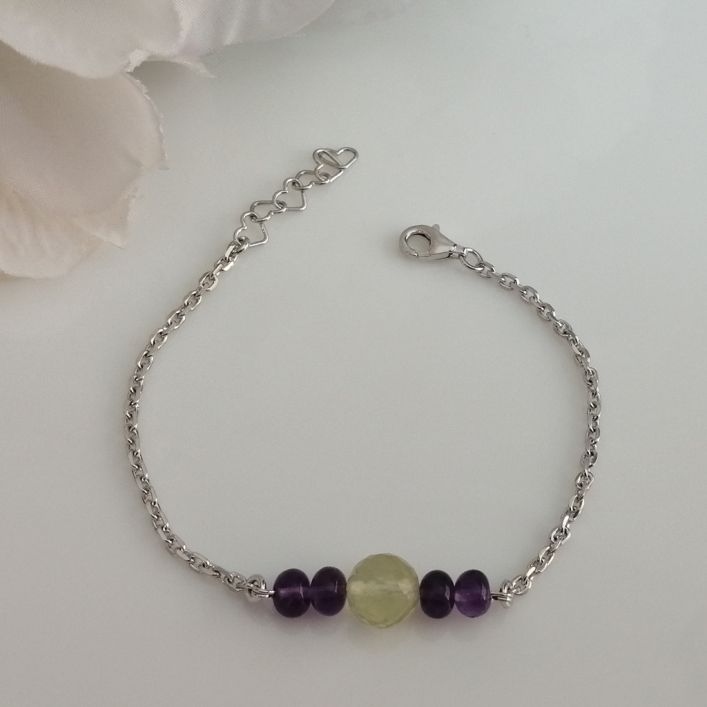 Vibrant Bracelet - Amethyst with Lemon Quartz