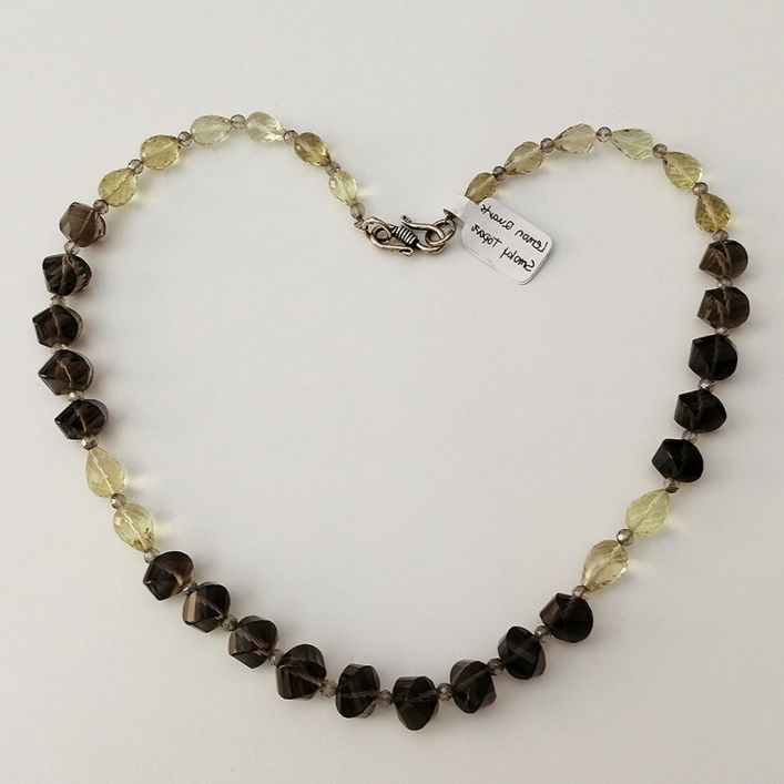 Smoky Topaz and Lemon Quartz Necklace