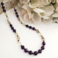 Amethyst and Lemon Quartz Necklace