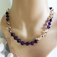 Amethyst and Lemon Quartz Necklace
