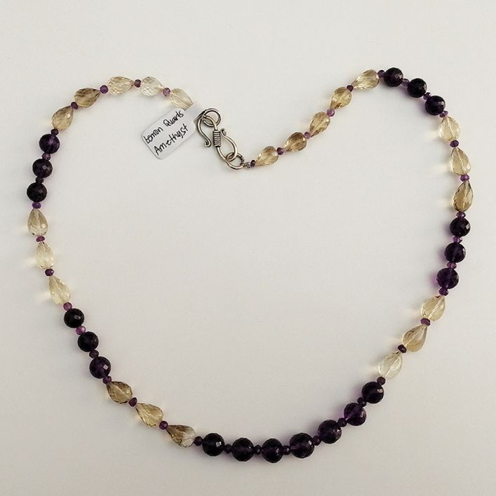 Amethyst and Lemon Quartz Necklace