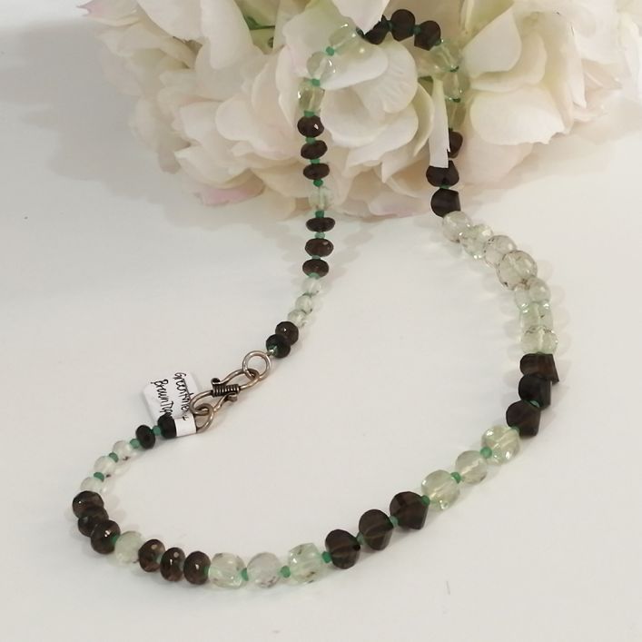 Green Amethyst and Smoky Topaz Necklace