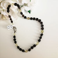 Lemon Quartz and  Smoky Topaz Necklace