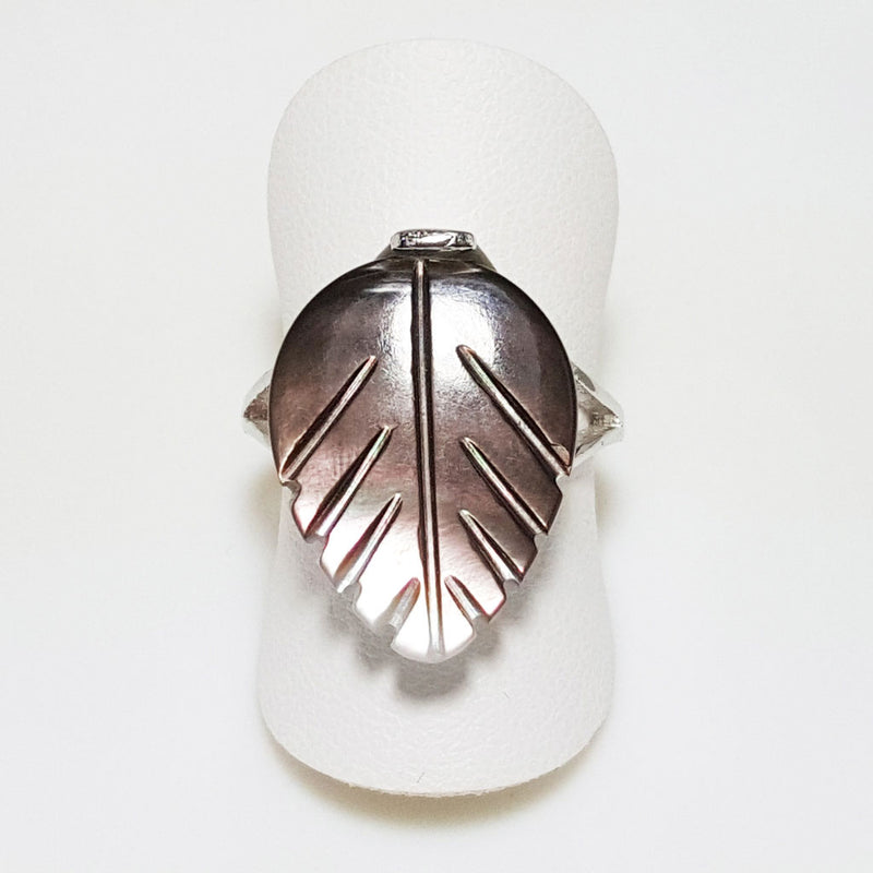 Mother of Pearl Leaf Ring