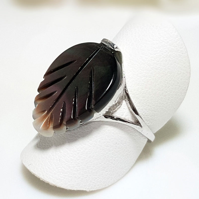 Mother of Pearl Leaf Ring