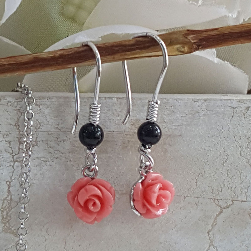 Rose dangles Earrings