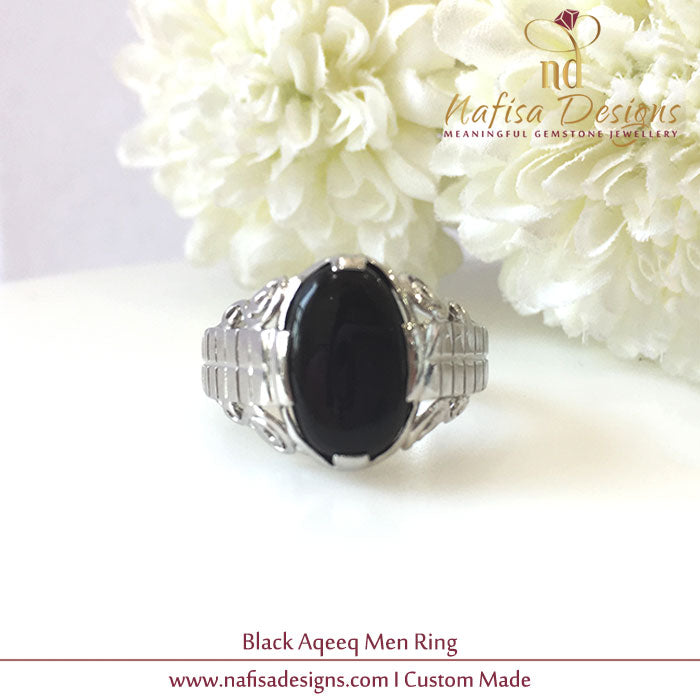 Oval Black Akeek Men Ring
