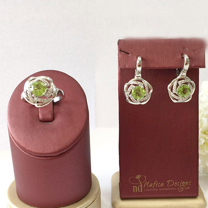Peridot Ring & Earrings Set